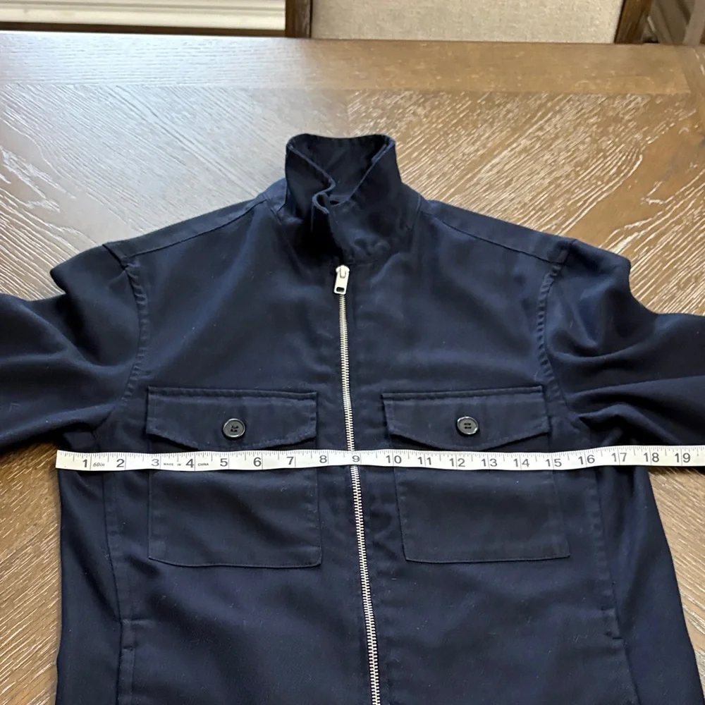 H&M blue full zip up shirt jacket shacket Size XS